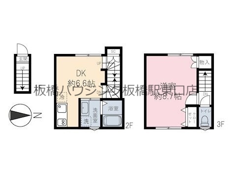 板橋区徳丸のアパートの間取り