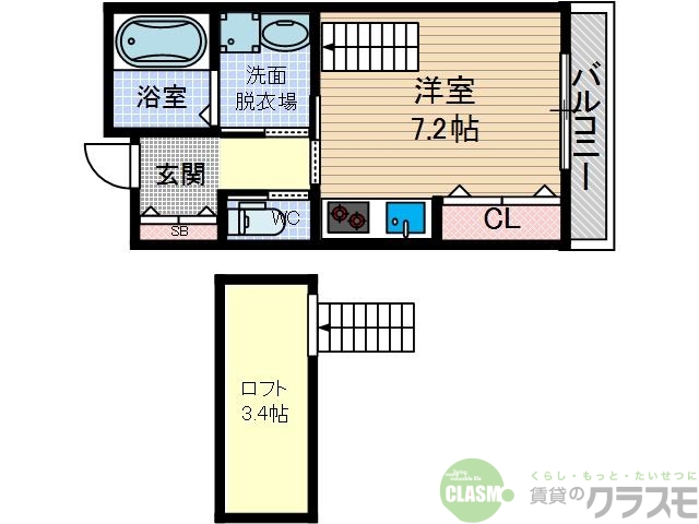 茨木市蔵垣内のアパートの間取り