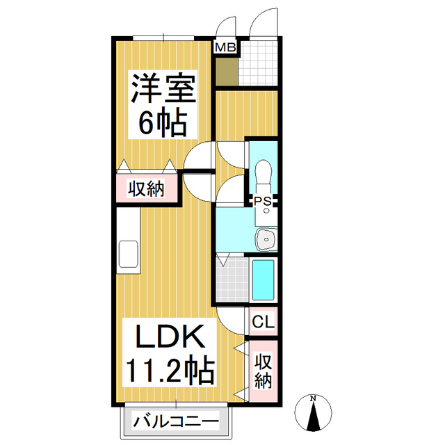 上田市下之条のアパートの間取り