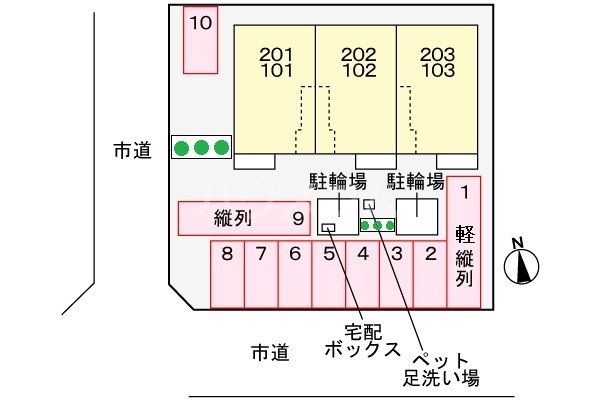 【サニースクェアの駐車場】