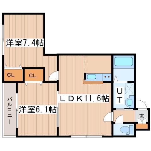 ハピネス八軒の間取り