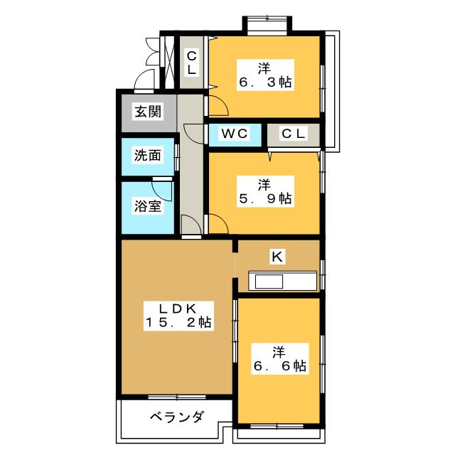 ラフィーネ掛川ａIの間取り