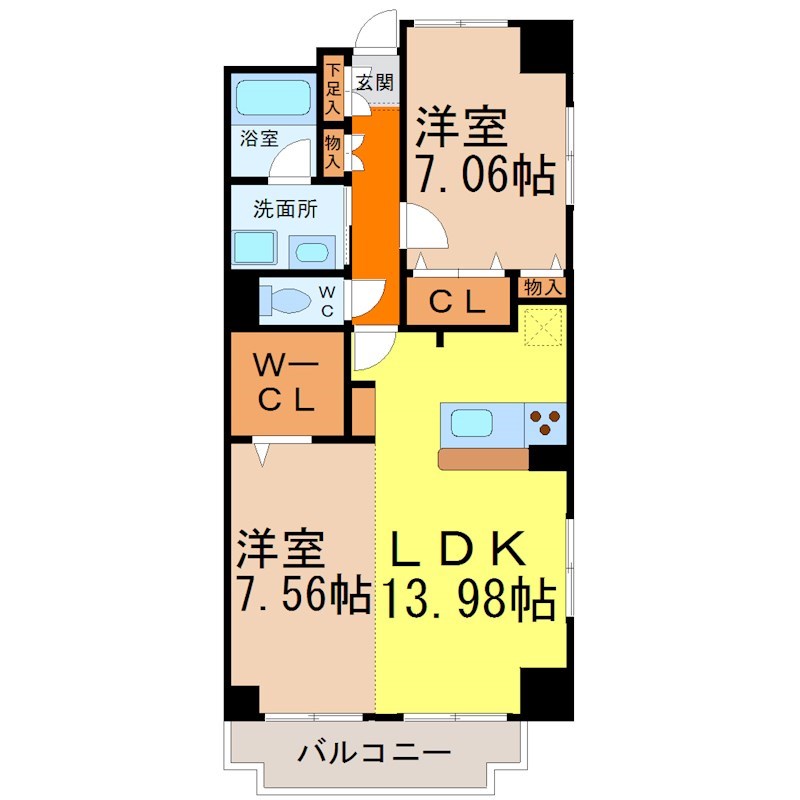 名古屋市千種区今池のマンションの間取り