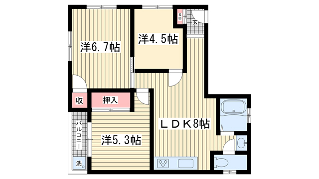 片岡マンションの間取り