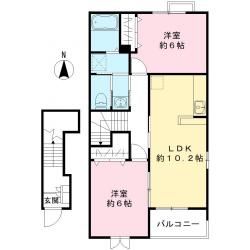 笠間市鯉淵のアパートの間取り