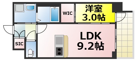 アドバンス大阪フラットの間取り