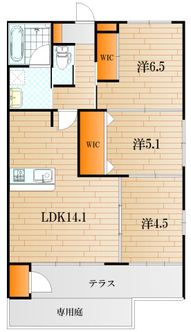 下関市丸山町のマンションの間取り