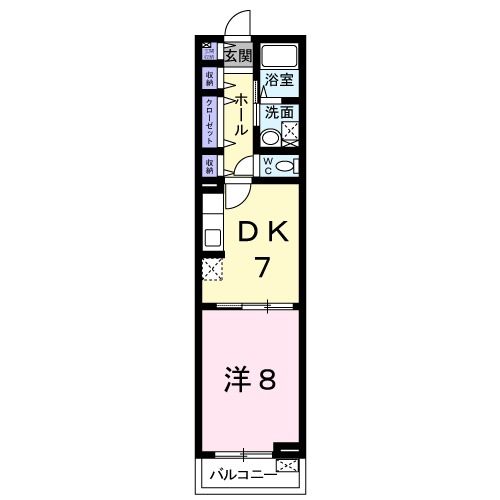 奈良市宝来のアパートの間取り