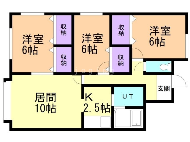 【札幌市北区篠路一条のアパートの間取り】