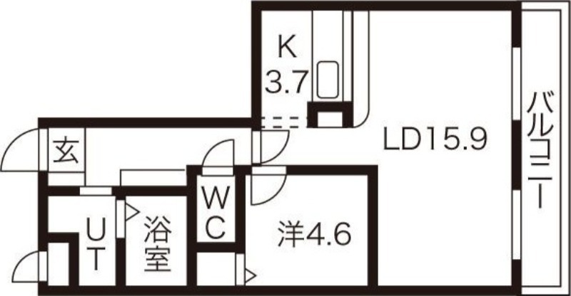 札幌市北区あいの里三条のマンションの間取り