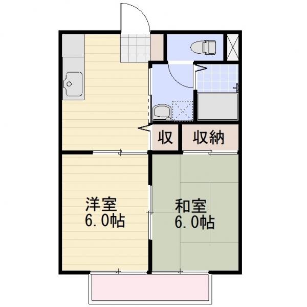 千曲市大字磯部のアパートの間取り