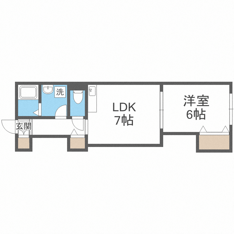 札幌市北区北二十二条西のマンションの間取り