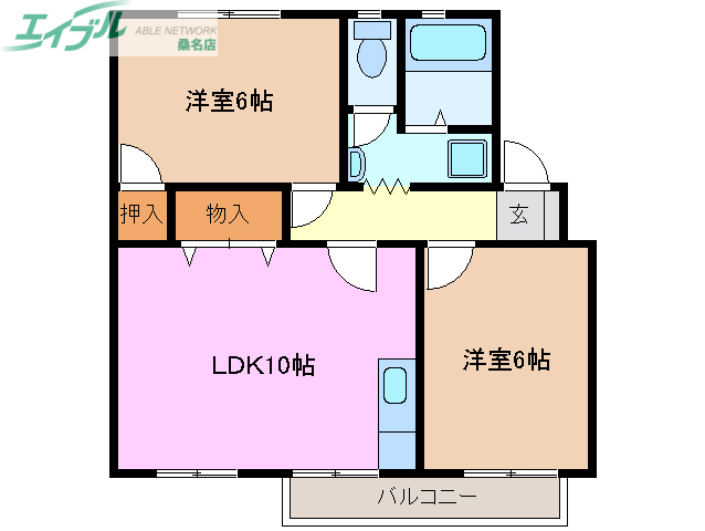 桑名市大字和泉のマンションの間取り