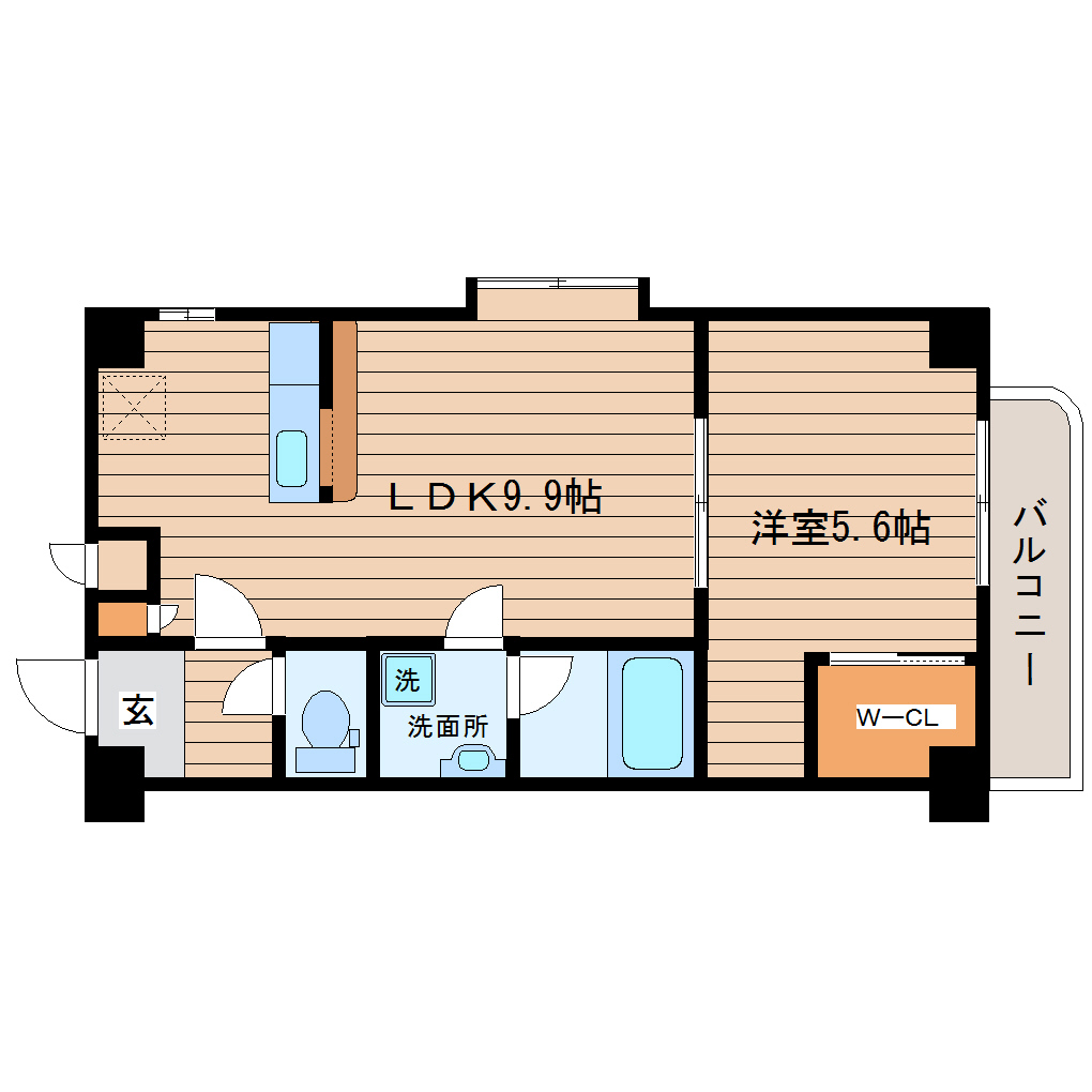 仙台市青葉区水の森のマンションの間取り