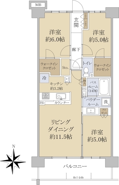 シティテラス越谷レイクタウンの間取り