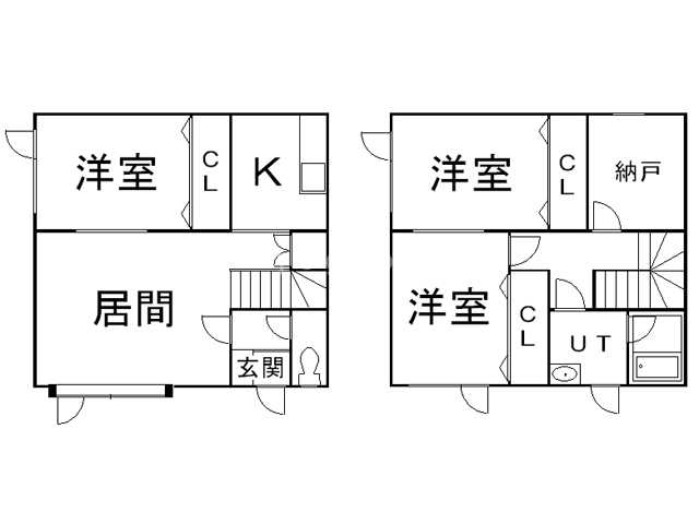 石狩市花川北六条のアパートの間取り