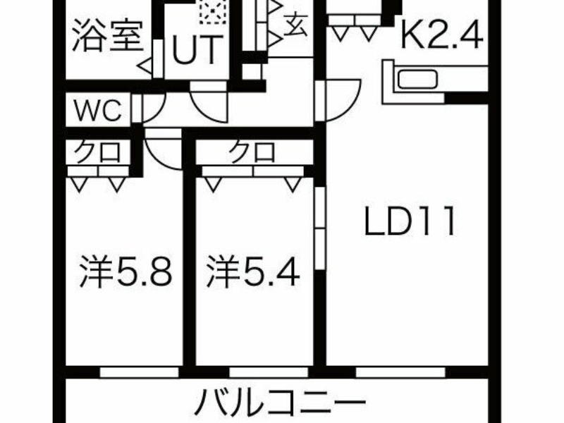 札幌市南区真駒内本町のマンションの間取り