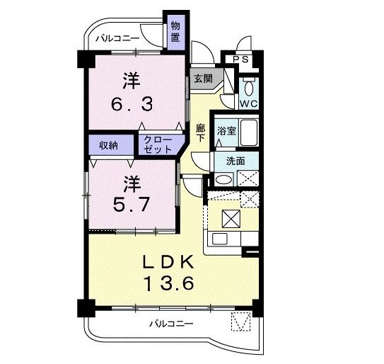 【羽島郡岐南町野中のマンションの間取り】