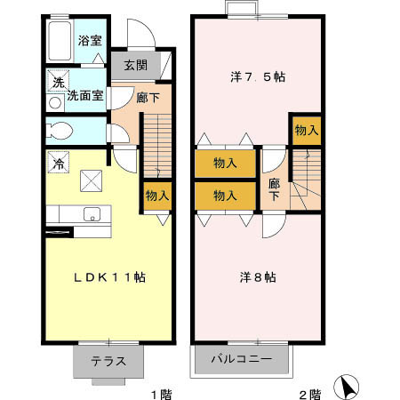 横浜市保土ケ谷区峰沢町のアパートの間取り