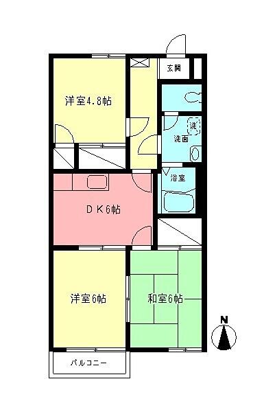 座間市入谷西のアパートの間取り