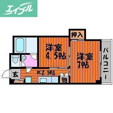 エバグリーン磨屋町の間取り