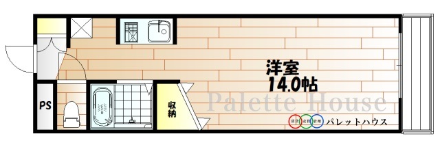 岡山市北区清輝本町のマンションの間取り