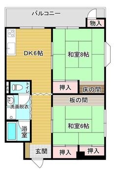 呉市中通のマンションの間取り