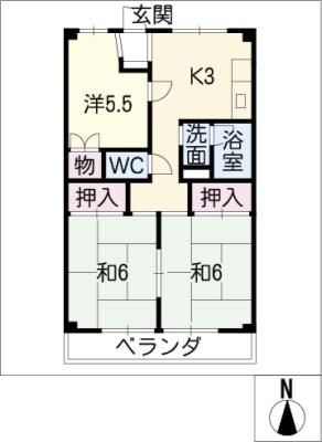 国枝ハイツの間取り