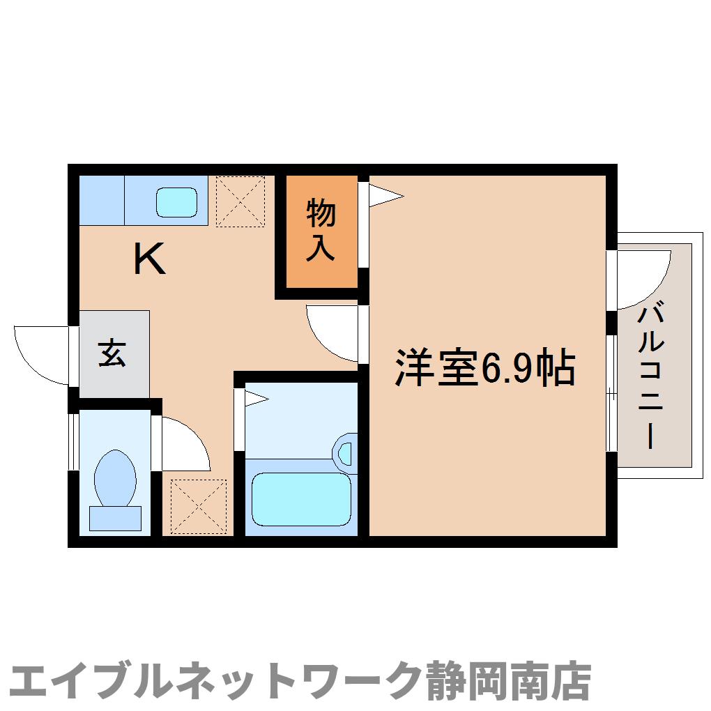 静岡市駿河区小鹿のアパートの間取り