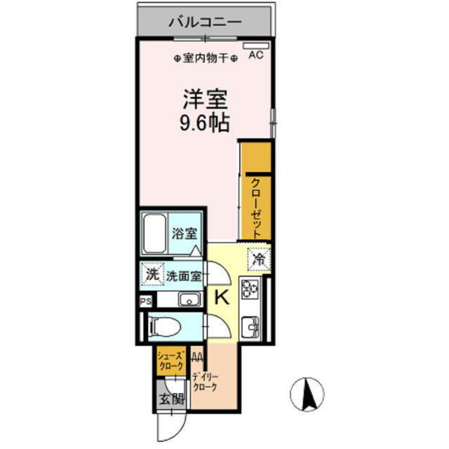 岐阜市竜田町のアパートの間取り