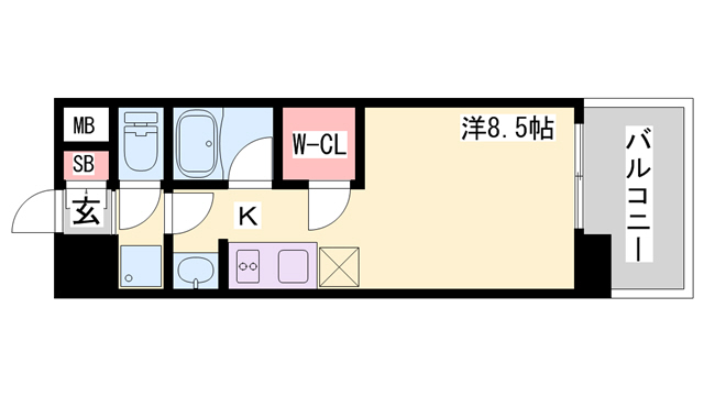 アスヴェル神戸駅前の間取り