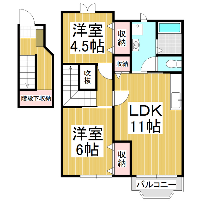 上伊那郡辰野町大字伊那富のアパートの間取り