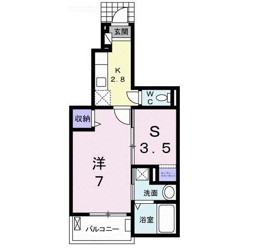 鳥取県米子市新開６（アパート）の賃貸物件の間取り