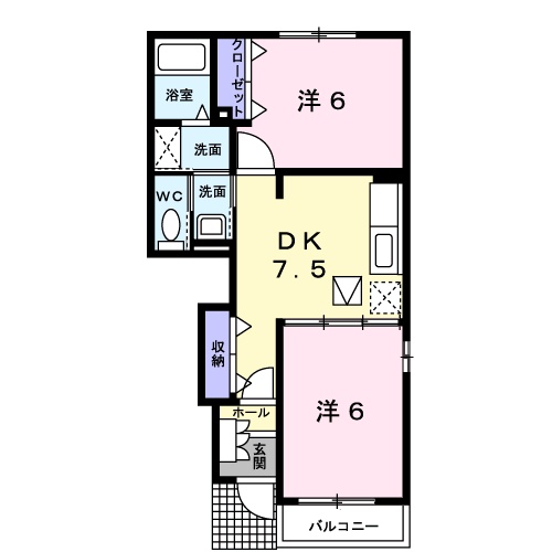 真庭市下方のアパートの間取り