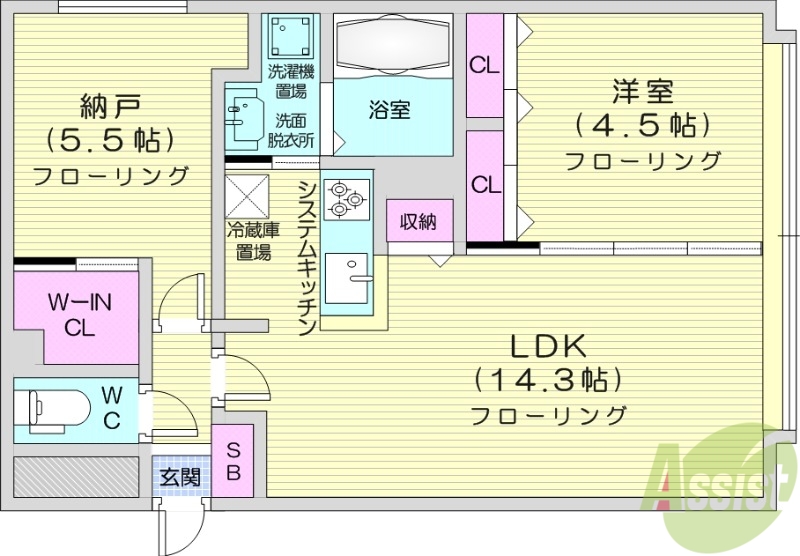 アルファスクエア南4西15の間取り