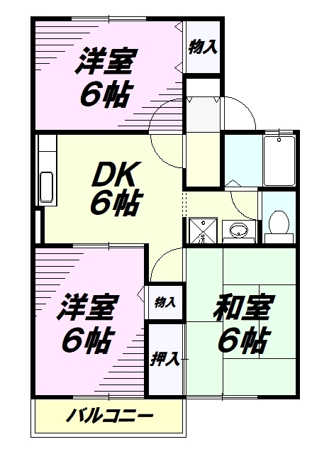 八王子市下恩方町のアパートの間取り