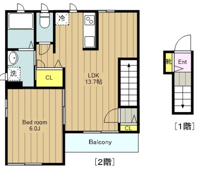 大和市大和東のアパートの間取り