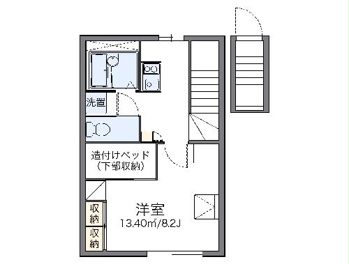 【レオパレスエスポアールかくだの間取り】