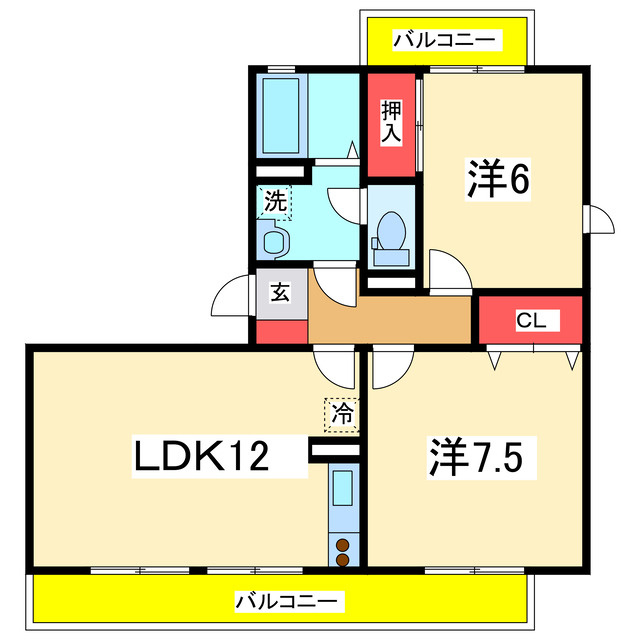 ロイヤルガーデン堀之内Cの間取り