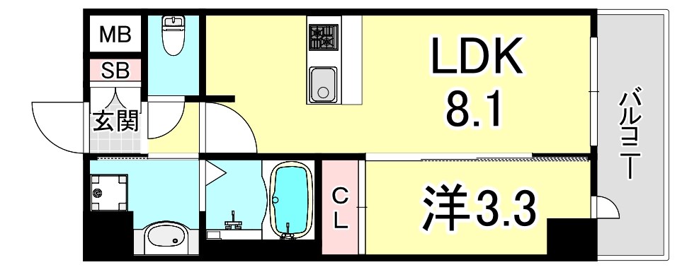 プレサンスブルーム新神戸の間取り