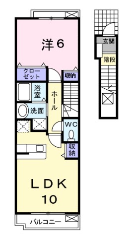 府中市中須町のアパートの間取り