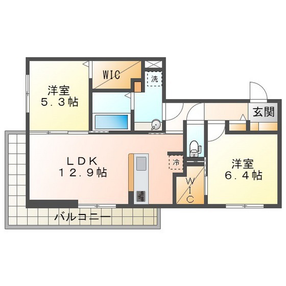 ディーシャンブル　南丸之内Ａの間取り