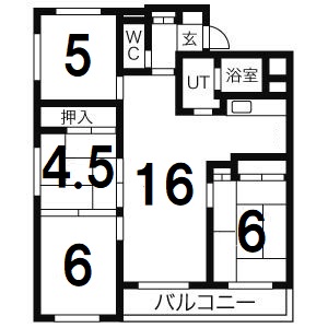 平岸ハイツ第二の間取り