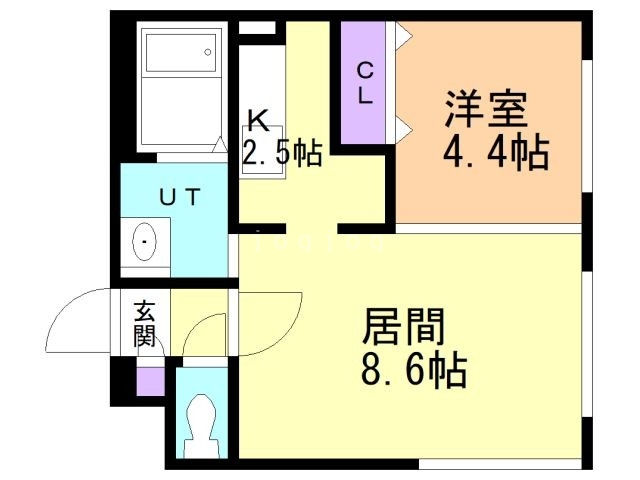 恵庭市黄金中央のマンションの間取り