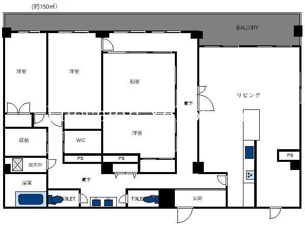 【横浜市中区長者町のマンションの間取り】