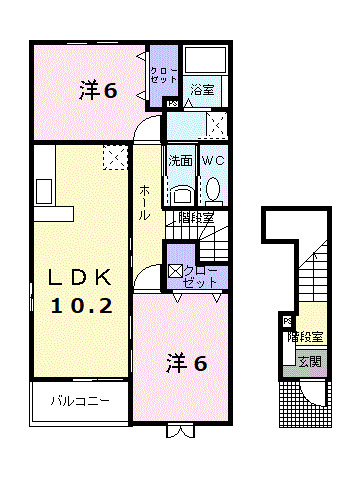 福山市津之郷町大字加屋のアパートの間取り