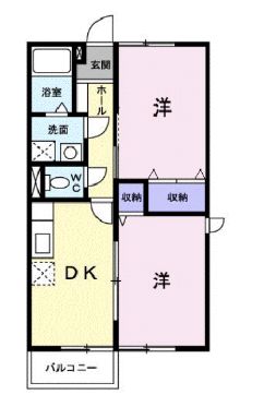 福山市新市町大字戸手のアパートの間取り