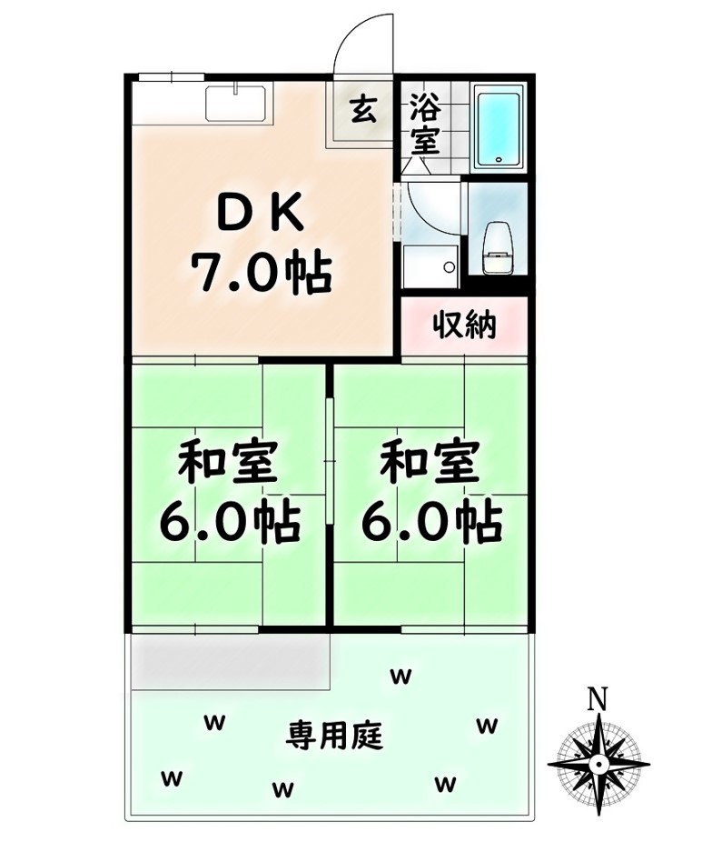 名古屋市南区本城町のアパートの間取り