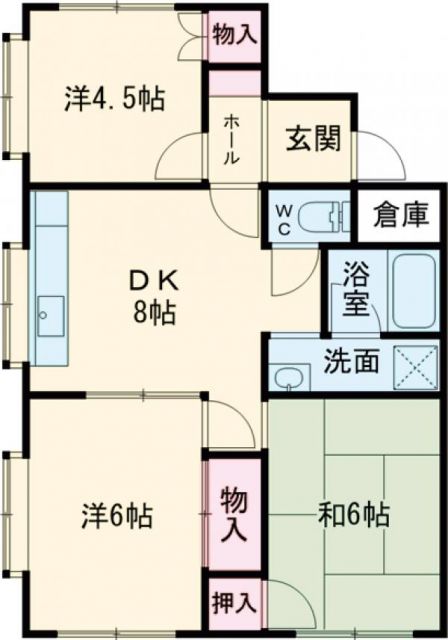 名張市蔵持町原出のマンションの間取り