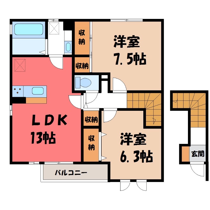 【パティオ川木谷 Bの間取り】